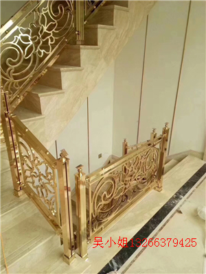 新加工铜楼梯铜雕花楼梯类型镀金效果